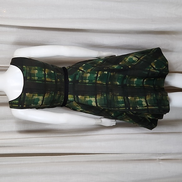 Anthropologie Maeve Painted Plaid Dress Size 4 (NEW GIRL) Zooey Deschanel (A) - Picture 3 of 8